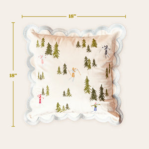 Aprés Ski Scalloped Square Throw Pillow