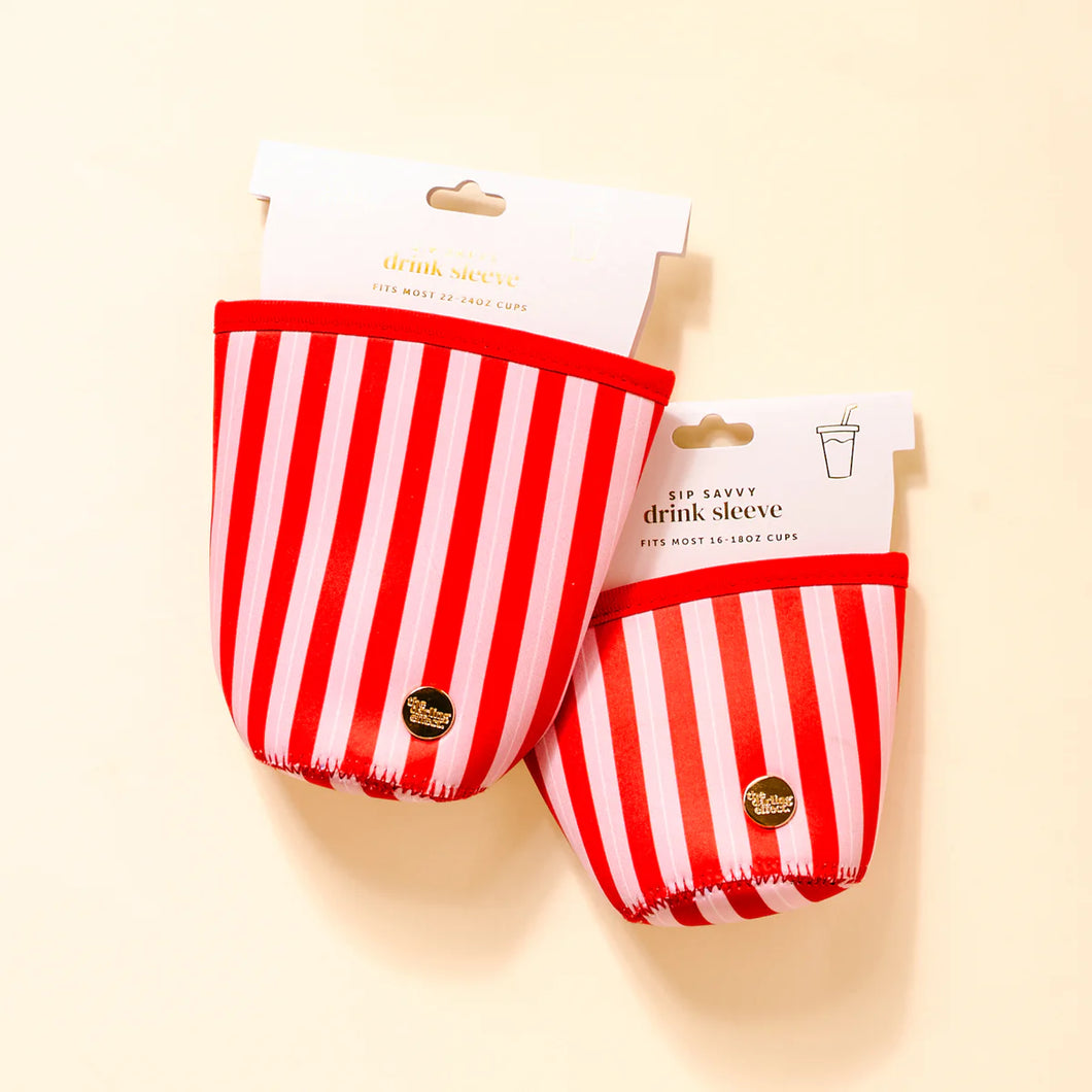 Peppermint Stripes Sip Savvy Drink Sleeve Regular
