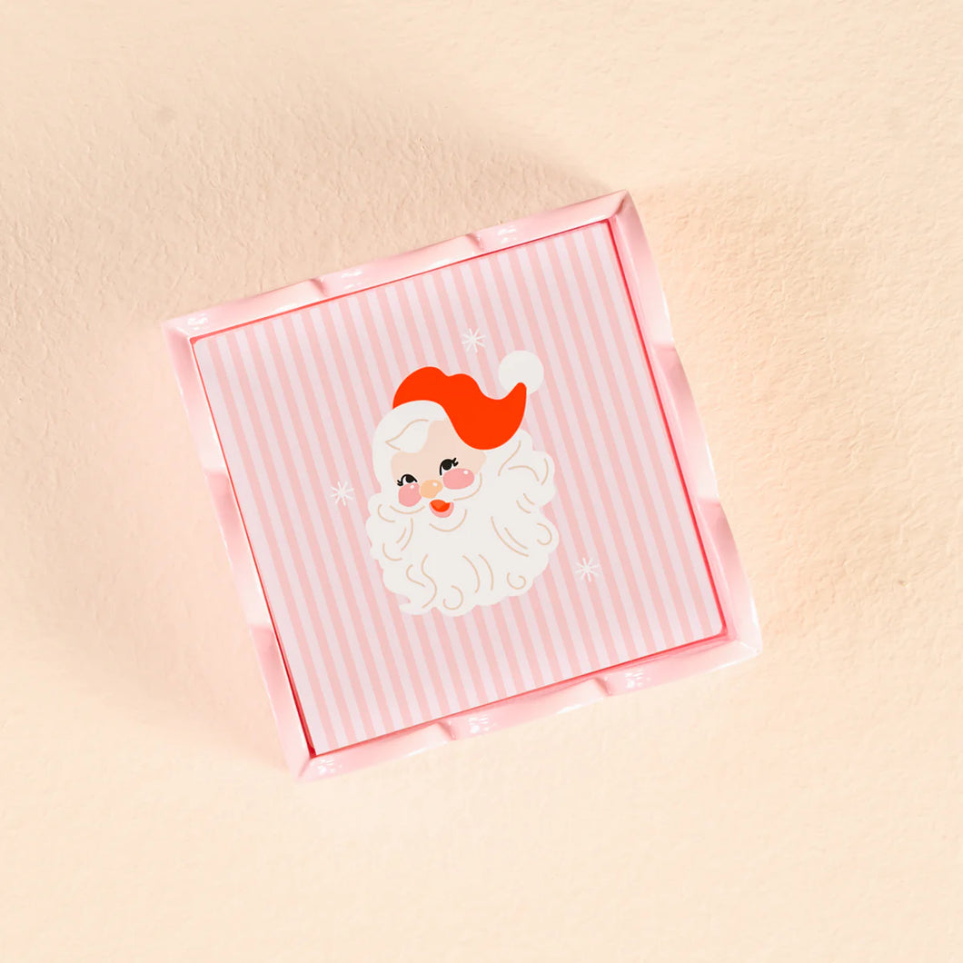 Holly Jolly Santa Scallop Trinket Tray