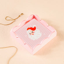 Load image into Gallery viewer, Holly Jolly Santa Scallop Trinket Tray