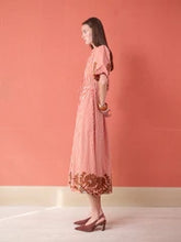Load image into Gallery viewer, Brooks Avenue Banyan Puff Sleeve Midi Dress | Terracotta Stripe