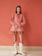 Load image into Gallery viewer, Brooks Avenue Holly Quilted Mini Dress | Terracotta Stripe