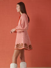 Load image into Gallery viewer, Brooks Avenue Holly Quilted Mini Dress | Terracotta Stripe