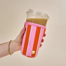 Load image into Gallery viewer, Sip Savvy Drink Sleeve Large - Sicily Stripes Pink