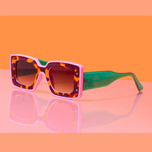 Load image into Gallery viewer, Deco Sunglasses Pink + Green