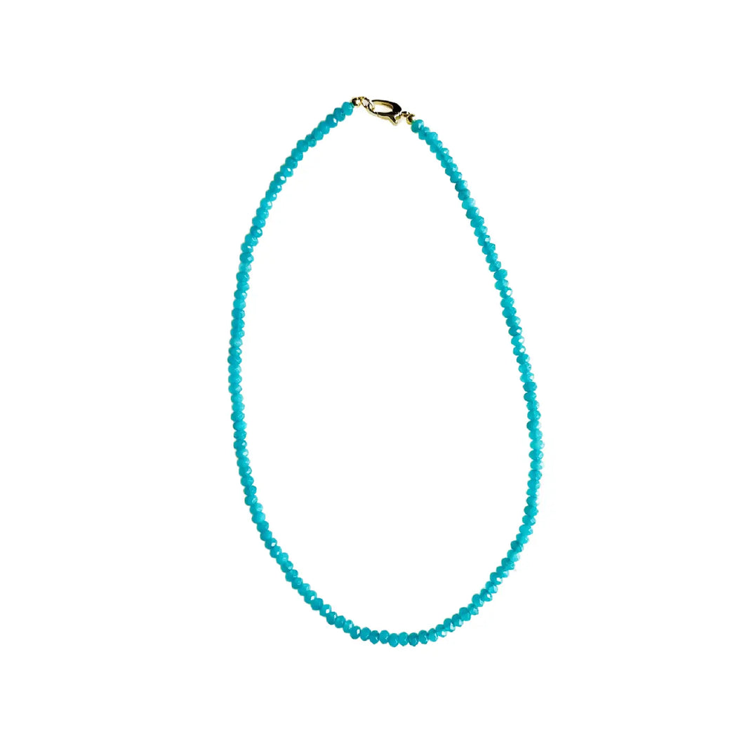 Teal Dainty Candy Gemstone Necklace