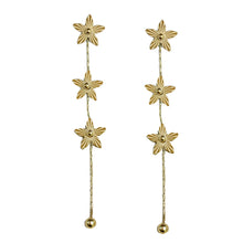 Load image into Gallery viewer, Gold Flower Duster Drop Earrings