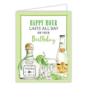 Handpainted On Your Birthday Happy Hour Lasts All Day Ranch Water Greeting Card