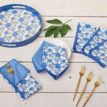 Load image into Gallery viewer, rockflowerpaper Tilly Blue Round Laquer Serving Tray