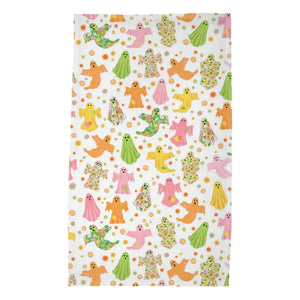Groovy Ghosts Spooky Halloween Holiday Poly Twill Tea Towel