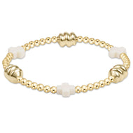 enewton Signature Cross Admire Gold Pattern 3mm Bead Bracelet - Off-White