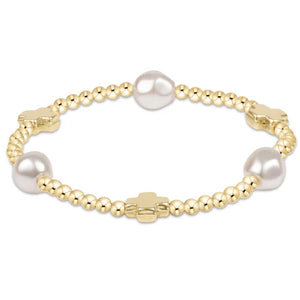 enewton Signature Cross Admire Pearl Pattern 3mm Bead Bracelet - Gold