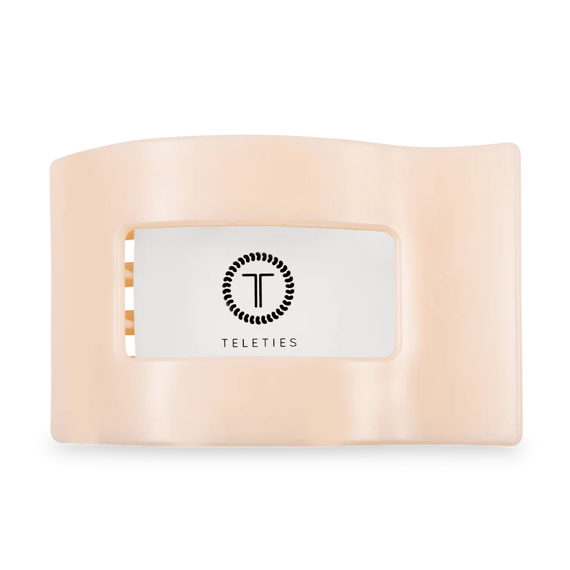 Teleties Almond Beige Large Flat Rectangle Clip