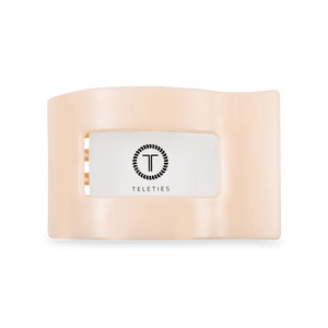 Teleties Almond Beige Medium Flat Rectangle Clip