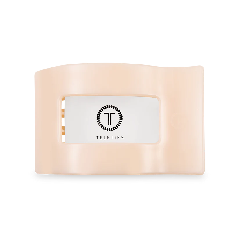 Teleties Almond Beige Medium Flat Rectangle Clip