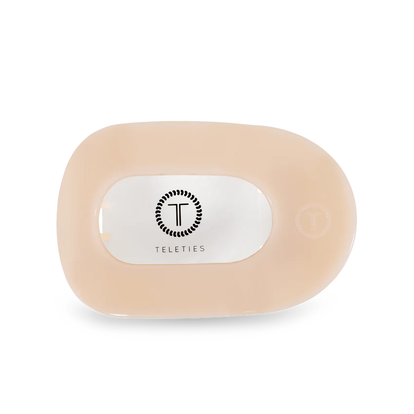 Teleties Almond Beige Medium Flat Round Clip