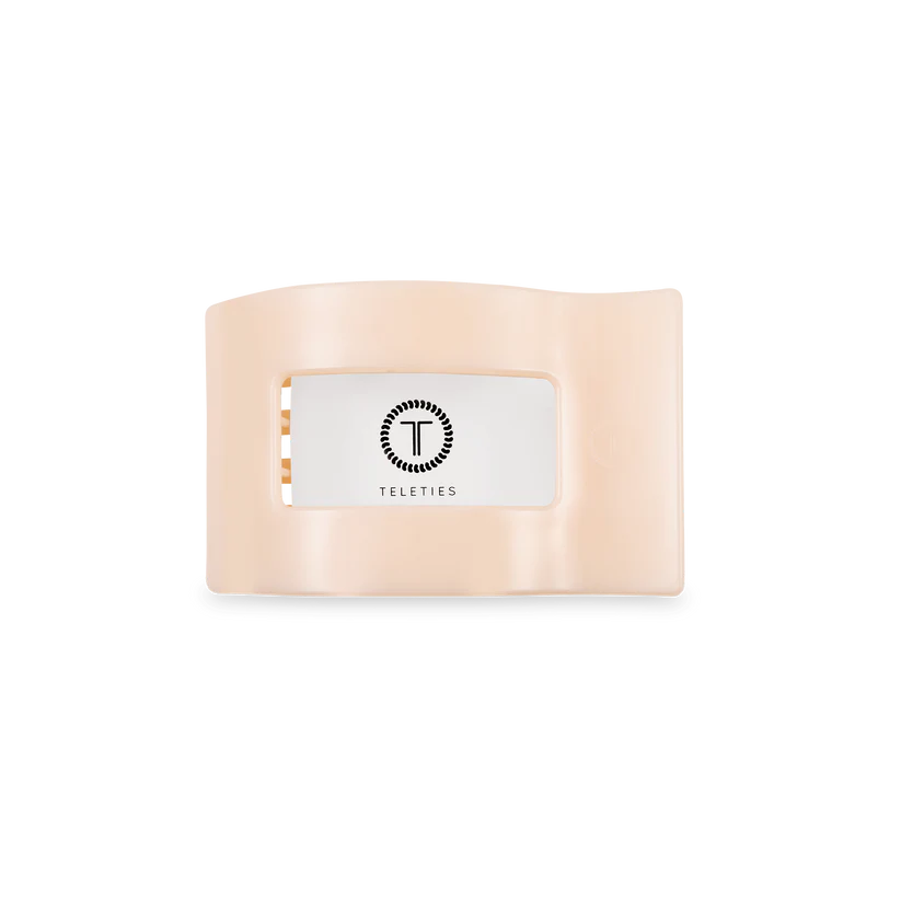 Teleties Almond Beige Small Flat Rectangle Clip