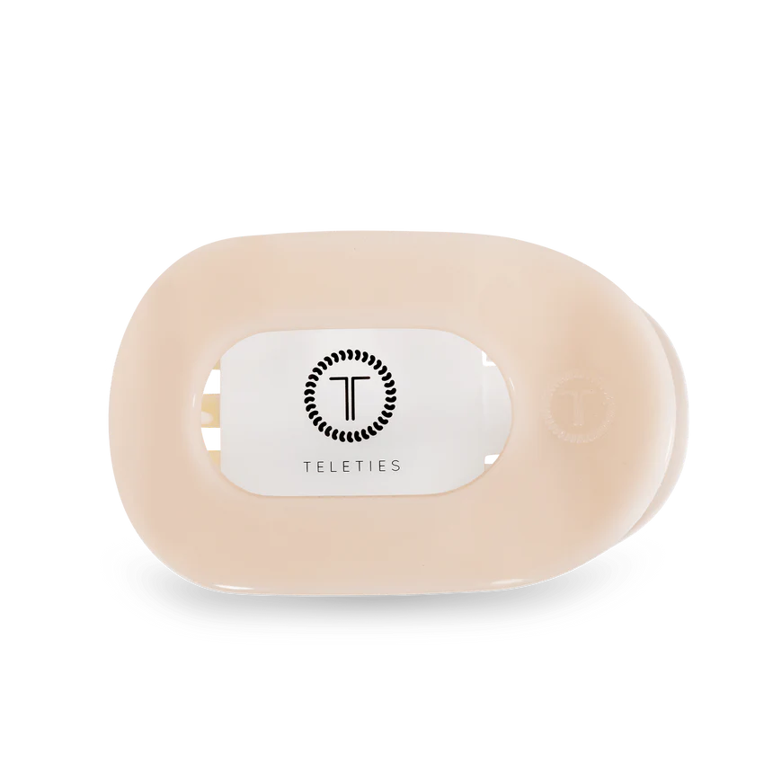Teleties Almond Beige Small Flat Round Clip