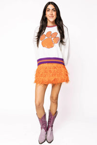 Queen of Sparkles Clemson Paw Sequin Sweater