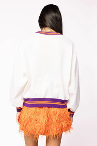 Queen of Sparkles Clemson Paw Sequin Sweater