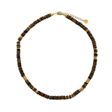 Load image into Gallery viewer, Small Espresso Gemstone Necklace with Gold Accents