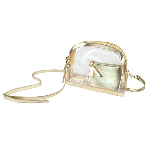 Gold Half Moon Clear Crossbody