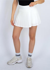 Yura Pull On Pleated Mini Skirt | White