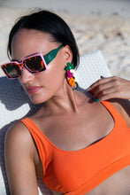 Load image into Gallery viewer, Deco Sunglasses Pink + Green