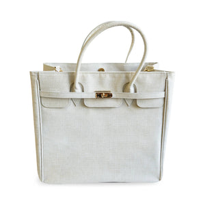 Coated Linen Everything Tote Bag