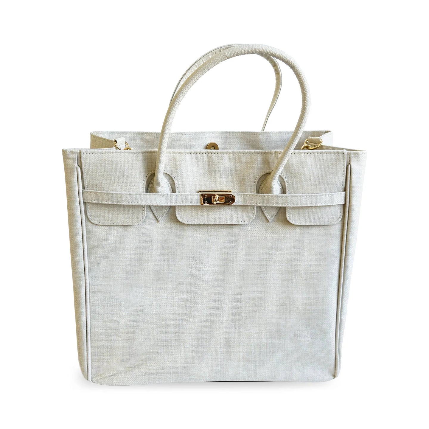 Coated Linen Everything Tote Bag