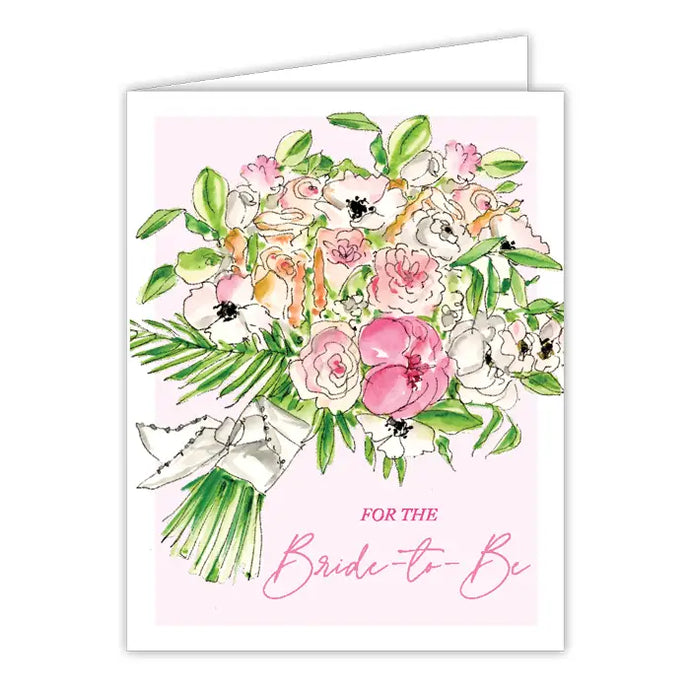 Handpainted for the Bride-To-Be Bridal Bouquet Greeting Card