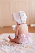 Load image into Gallery viewer, TBBC Baby Bow Bottom Bloomer | Worth Ave White/Palm Beach Pink