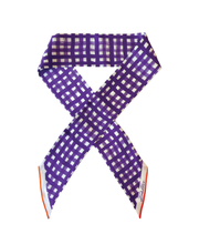 Load image into Gallery viewer, Tailgate Check Twilly in Purple &amp; Orange