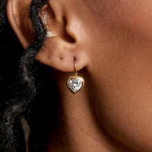 Load image into Gallery viewer, HART Bezel Heart Drop Earrings