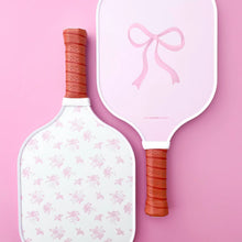 Load image into Gallery viewer, Coquette Pink Bow Floral Pickleball Paddle