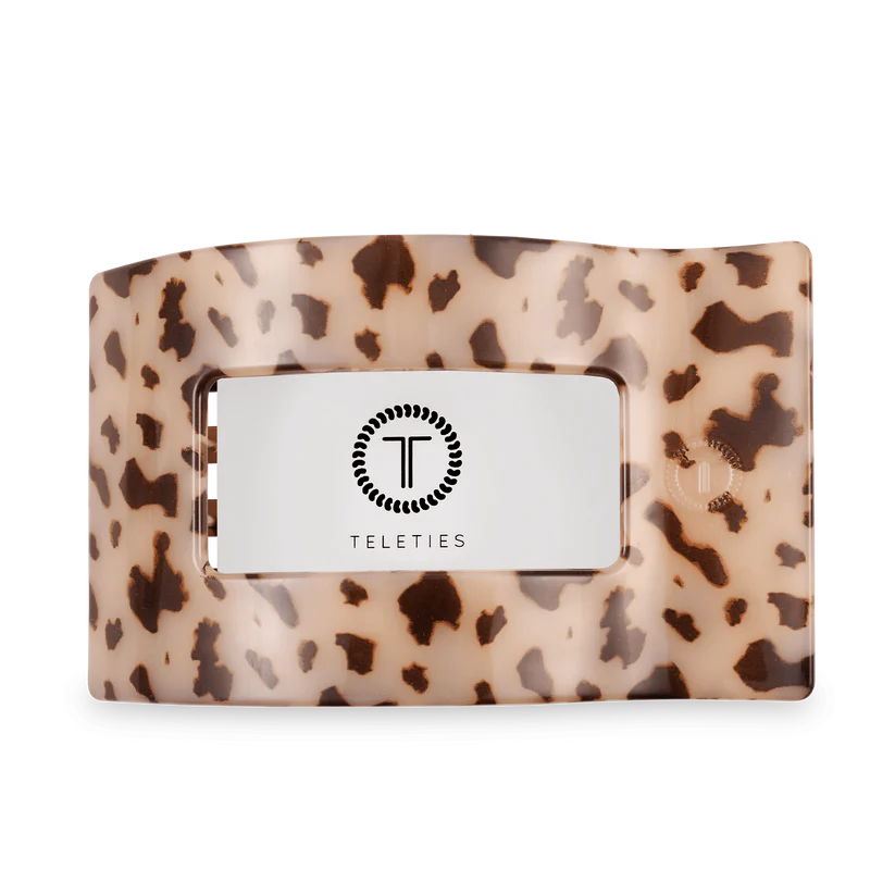 Teleties Blonde Tortoise Large Flat Rectangle Clip
