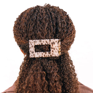 Teleties Blonde Tortoise Medium Flat Rectangle Clip