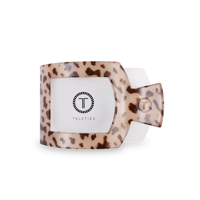 Teleties Blonde Tortoise Medium Flat Square Clip