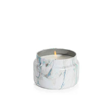 Load image into Gallery viewer, Blue Jean Modern Marble Travel Tin Candle