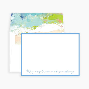 Anne Neilson May Angels Surround You Always Notecards | Blue