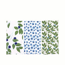 Load image into Gallery viewer, rockflowerpaper Blueberry Medley Cotton Kitchen Towel Set