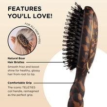 Load image into Gallery viewer, Teleties Boar Bristle Hair Brush - Tortoise