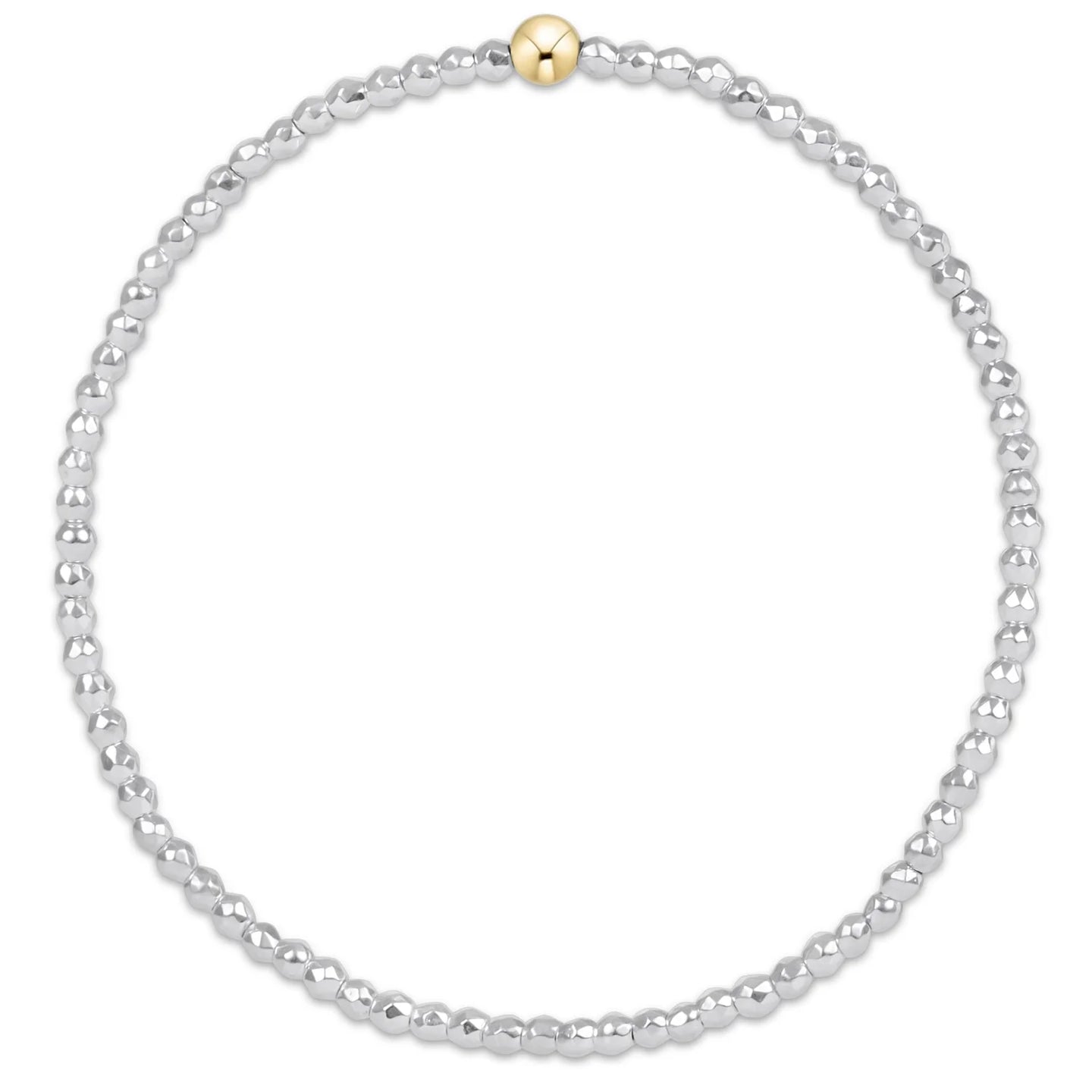 enewton egirl Bright Silver Faceted Hematite 2mm Bead Bracelet