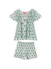 Load image into Gallery viewer, Brooks Avenue Ivy Flutter Sleeve Pajama Set Short | Rosemary White