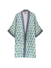 Load image into Gallery viewer, Brooks Avenue Bathrobe | Rosemary Blue &amp; White