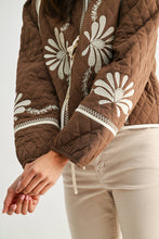 Load image into Gallery viewer, Quilted Bloom Tie-Front Jacket | Mocha/Cream