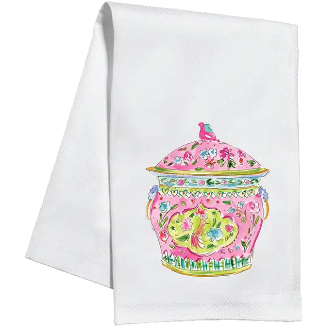 Pink Chinoiserie Ginger Jar Kitchen Towel