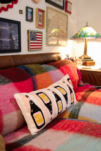 Champagne Needlepoint Lumbar Pillow