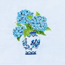 Load image into Gallery viewer, Blue Hydrangea Guest Towel