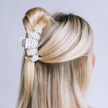 Load image into Gallery viewer, Teleties Classic White Polka Dot Party Medium Claw Clip